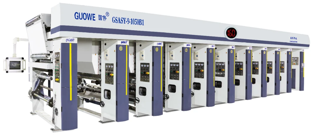 Gwasy-B1 8 Color Gravure Printing Machine for Film Rotogravure Printing Machine with 160m/Min